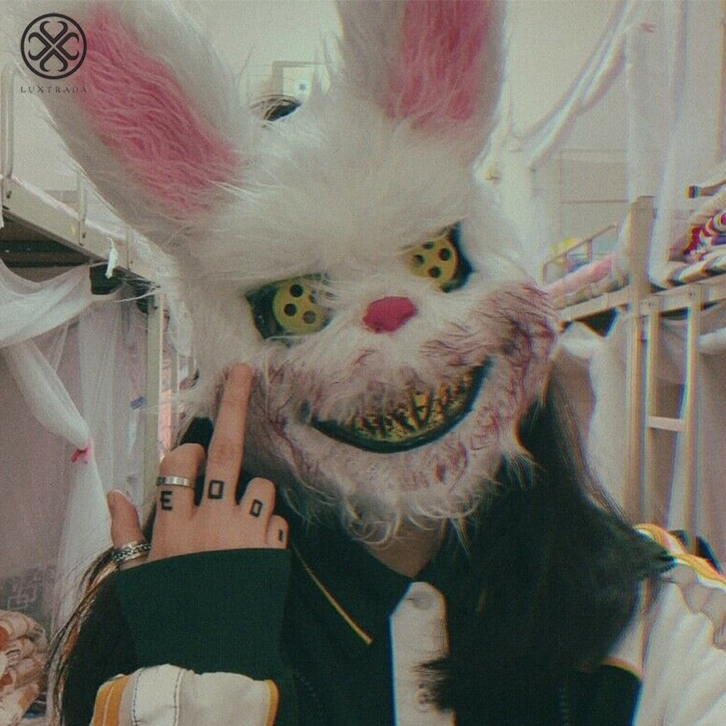 Luxtrada Evil Bloody Rabbit Mask Creepy Plush Animal Bunny Scary Mask Halloween Horror Masquerade Party Cosplay Costume Supplies - Walmart.com